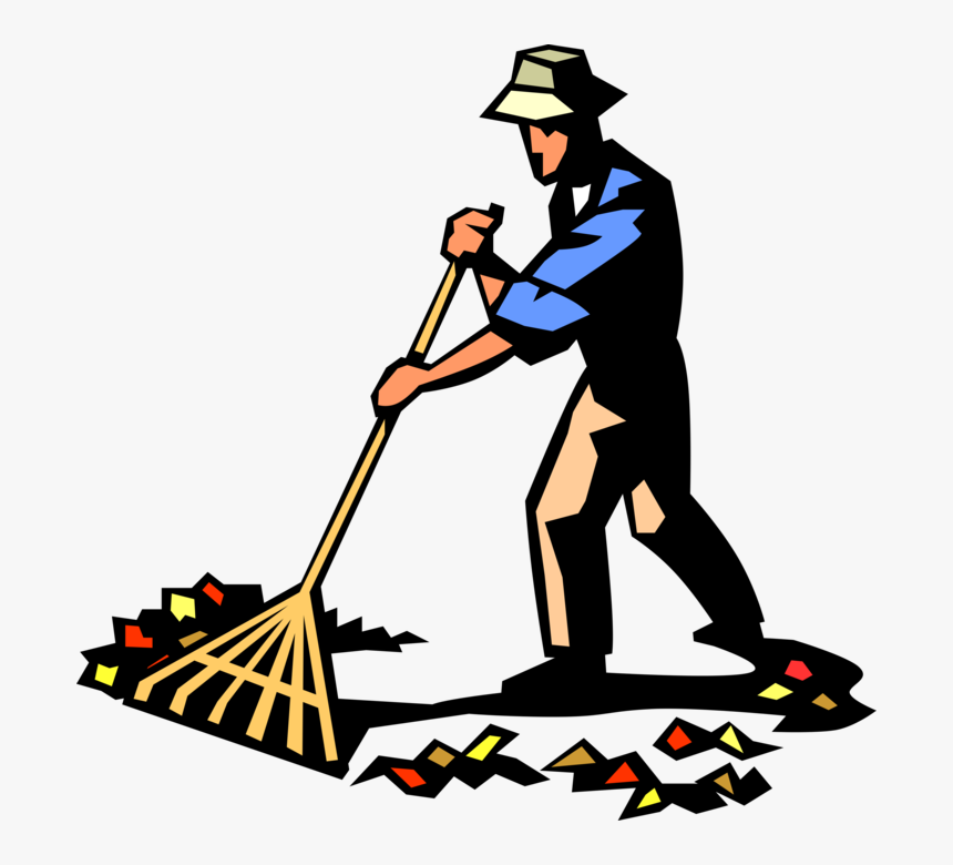 Vector Illustration Of Lawn Care Rake For Raking Leaves, HD Png Download, Free Download