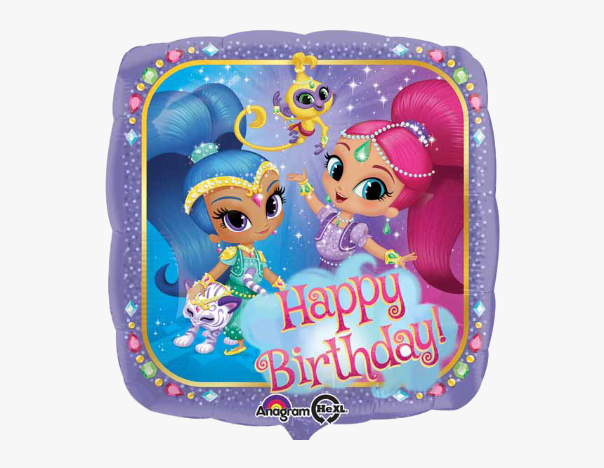 Shimmer And Shine Large Bday Foil Balloon, HD Png Download, Free Download