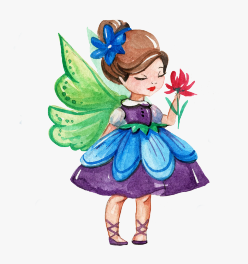 #girl #fairy #wings #flower #bun #brunette #dress #child, HD Png Download, Free Download