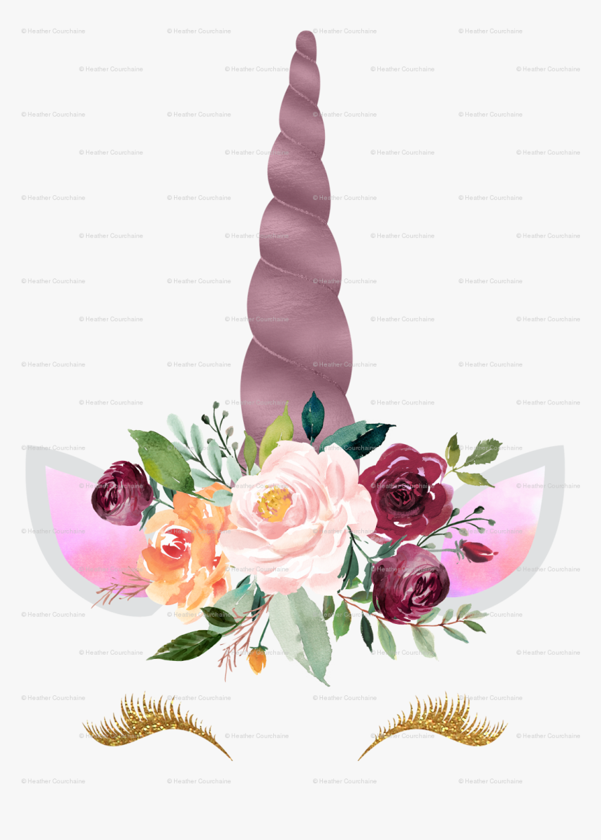 Autumn Watercolor Floral Unicorn, HD Png Download, Free Download