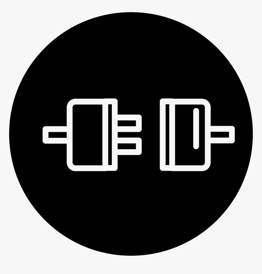 Plugs Connection Outline Symbol In A Circle, HD Png Download, Free Download