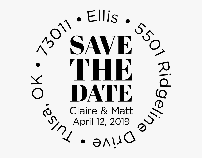 Taylor Elliott Round Save The Date Stamp, HD Png Download, Free Download