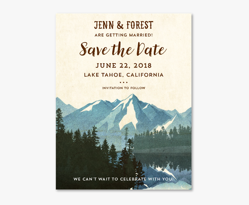 Lake Tahoe Wedding Save The Date Cards, HD Png Download, Free Download