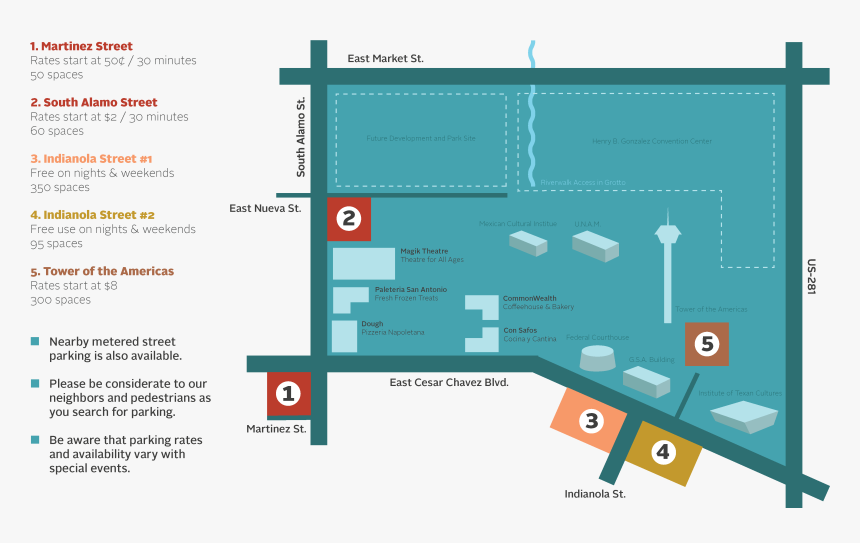 Map Of Hemisfair Park San Antonio, HD Png Download, Free Download