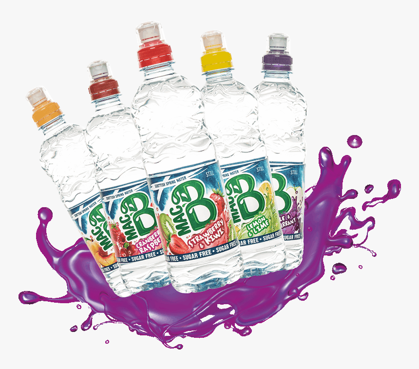 A Group Of Macb Flavoured Water Bottles - Mac B Water, HD Png Download, Free Download