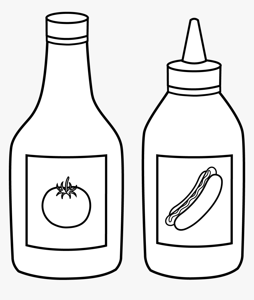 Ketchup 20clipart - Tomato Sauce Bottle Drawing, HD Png Download, Free Download