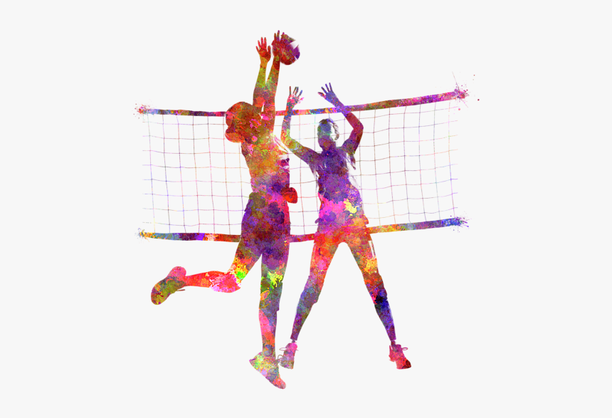 Girl Volleyball Players Png - Volleyball Player Painting, Transparent Png, Free Download