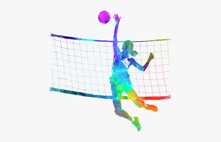 Woman Volleyball Player In Watercolor, HD Png Download, Free Download