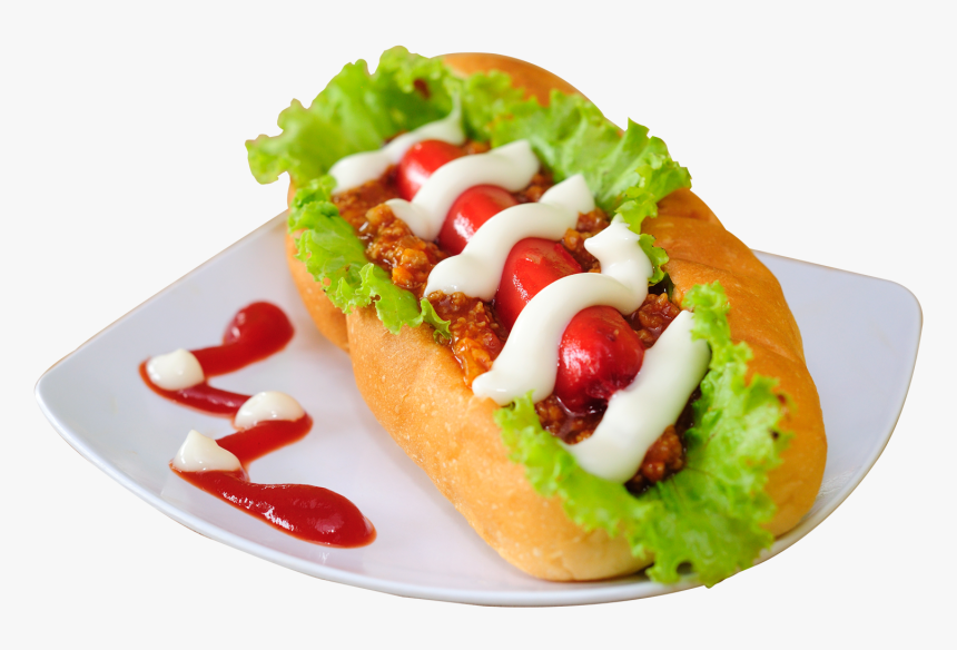 Hotdog Sandwich On Plate, HD Png Download, Free Download