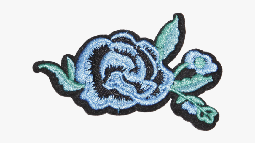 Blue Rose Motif Embroidered Patch - Wool, HD Png Download, Free Download