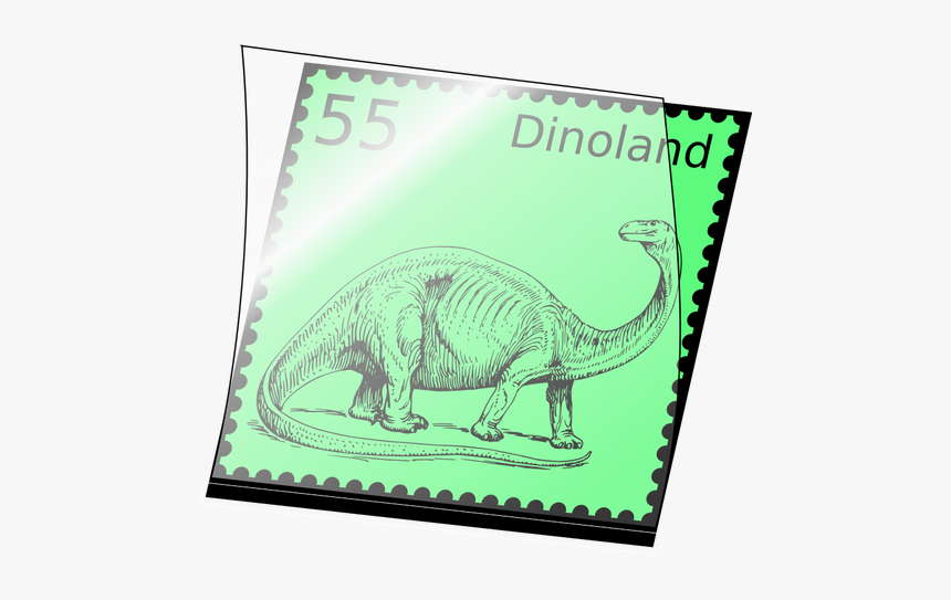 Vector Clip Art Of Postage Stamp With Dinosaur - Brontosaurus, HD Png Download, Free Download