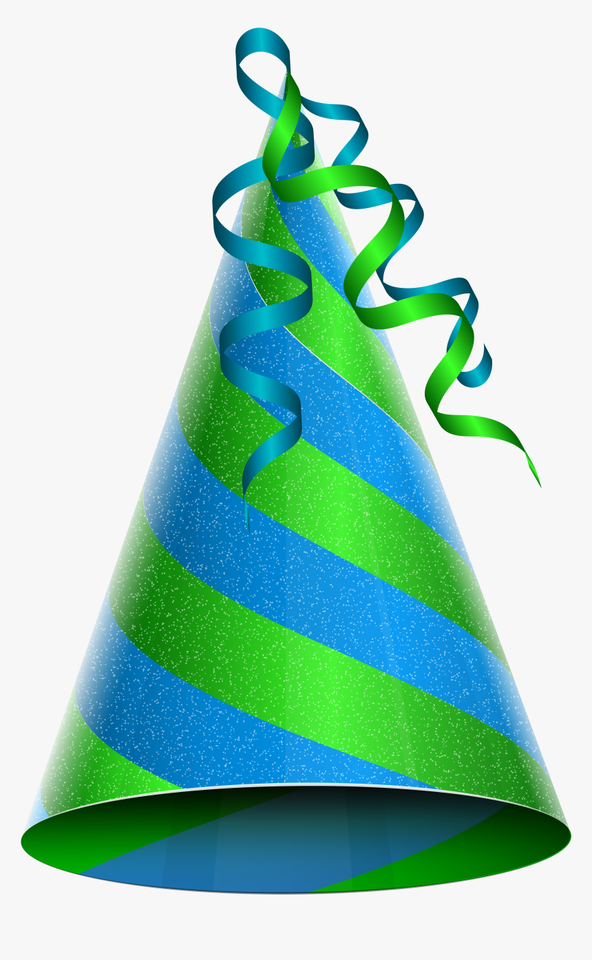 Birthday Party Hat Green Blue Png Clip Art Image - Transparent Background Birthday Hat, Png Download, Free Download
