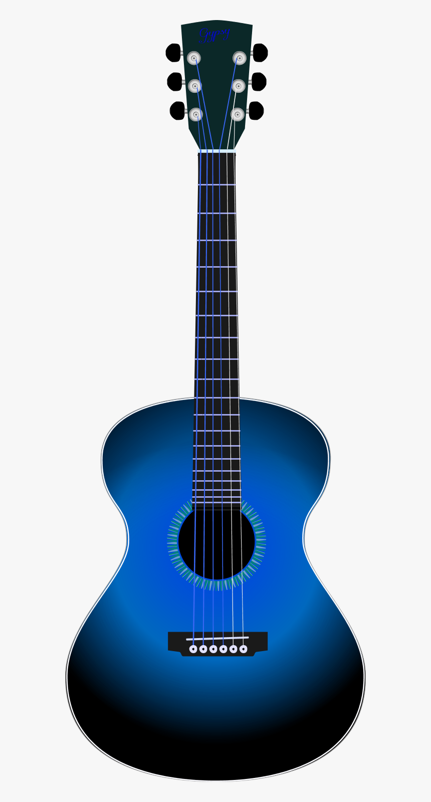 Acoustic Guitar Vector - Blue Guitar Clipart, HD Png Download, Free Download