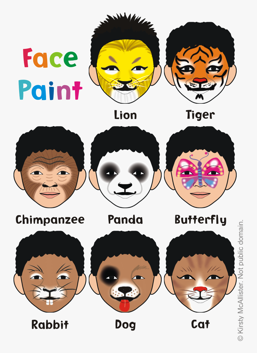 Puppy Face Paint, Lion Face Paint, Animal Face Paintings, - Easy Animal Face Paint Ideas, HD Png Download, Free Download