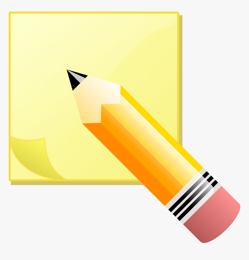 Sticky Note Pad And Pencil Clip Arts - Write On A Sticky Note, HD Png Download, Free Download