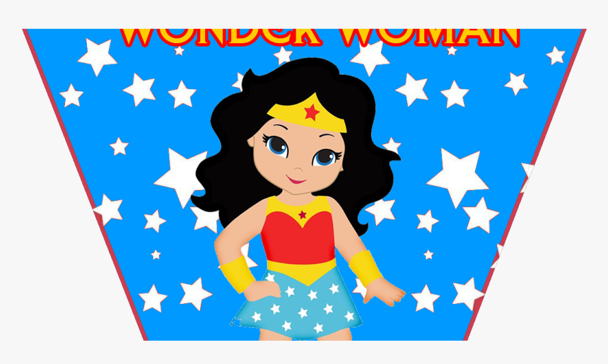 Bandeirinhas Feliz Aniversário Para Festinha Com Temática - Wonder Woman Blank Invitations, HD Png Download, Free Download