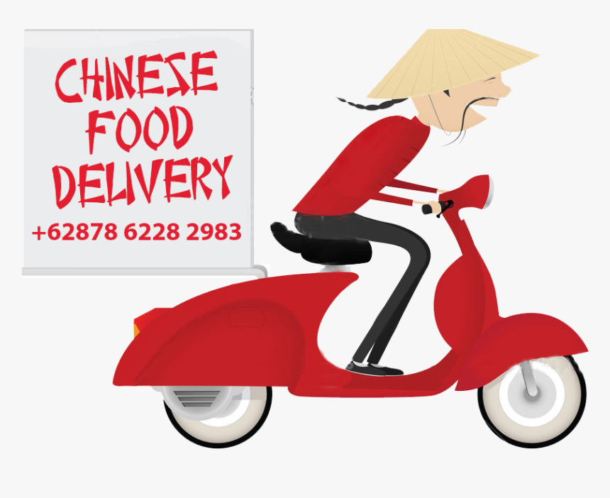 Chinese Food Delivery - Delivery Bike Vector Png, Transparent Png, Free Download