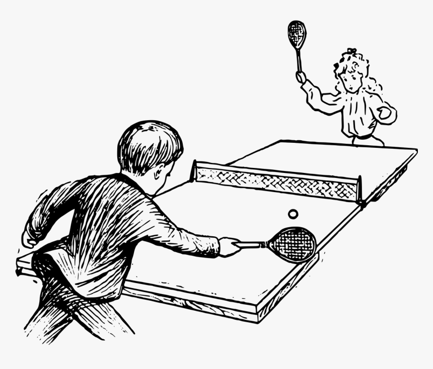 Table Tennis Clipart Black And White, HD Png Download, Free Download