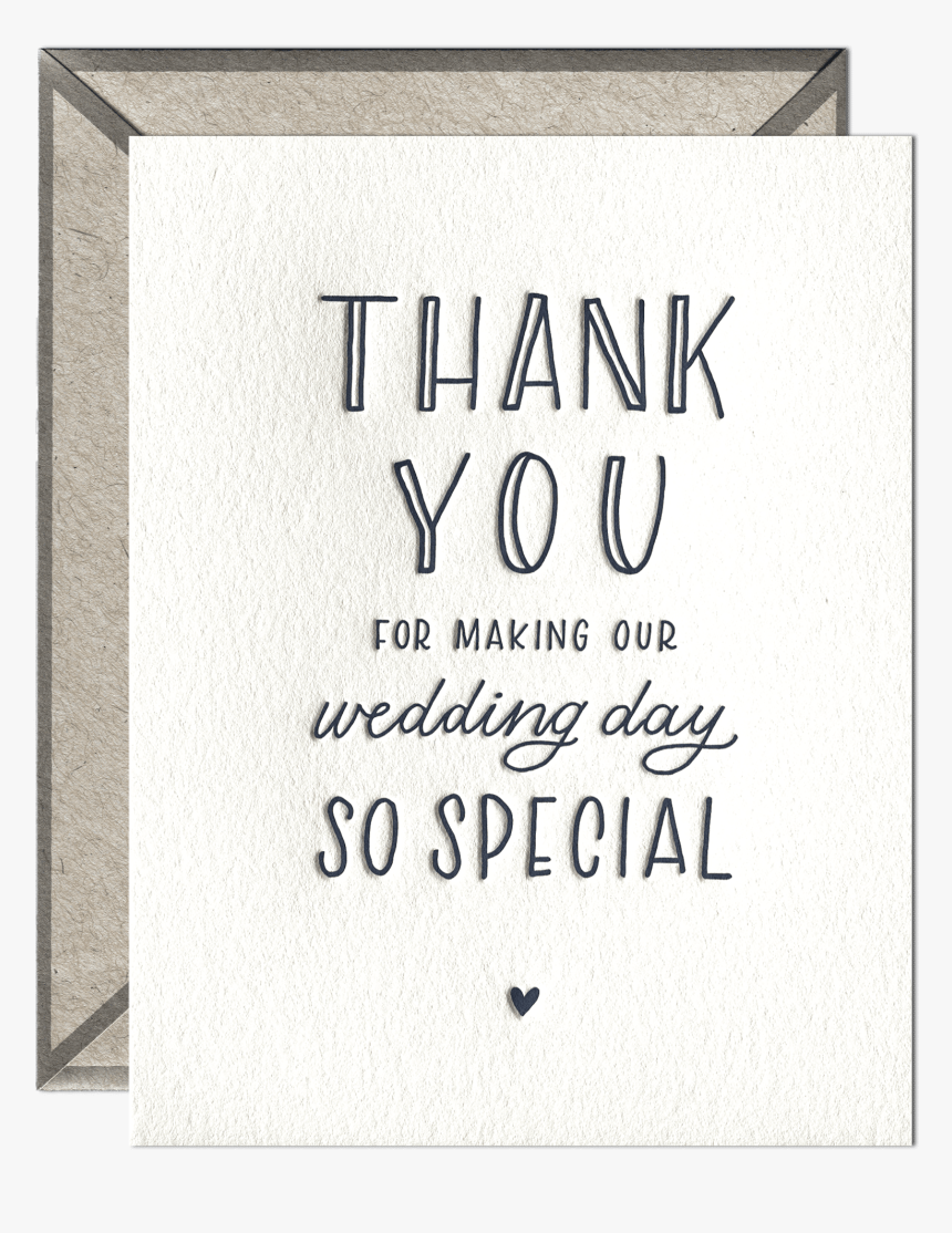 Wedding Day Thank You Letterpress Greeting Card With - Happy Thoughts, HD Png Download, Free Download