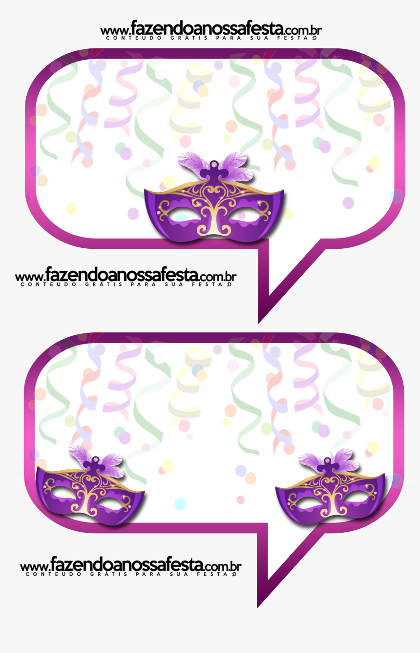 Transparent Mascara De Carnaval Png - Plaquinhas De Festa Carnaval, Png Download, Free Download