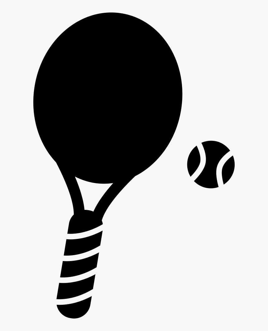 Tennis Racket And Ball - Padel Tennis Racquet Clipart Black And White Png, Transparent Png, Free Download