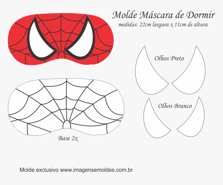 Clip Art Mascara Do Coelho - Molde De Mascara Del Hombre Araña, HD Png Download, Free Download