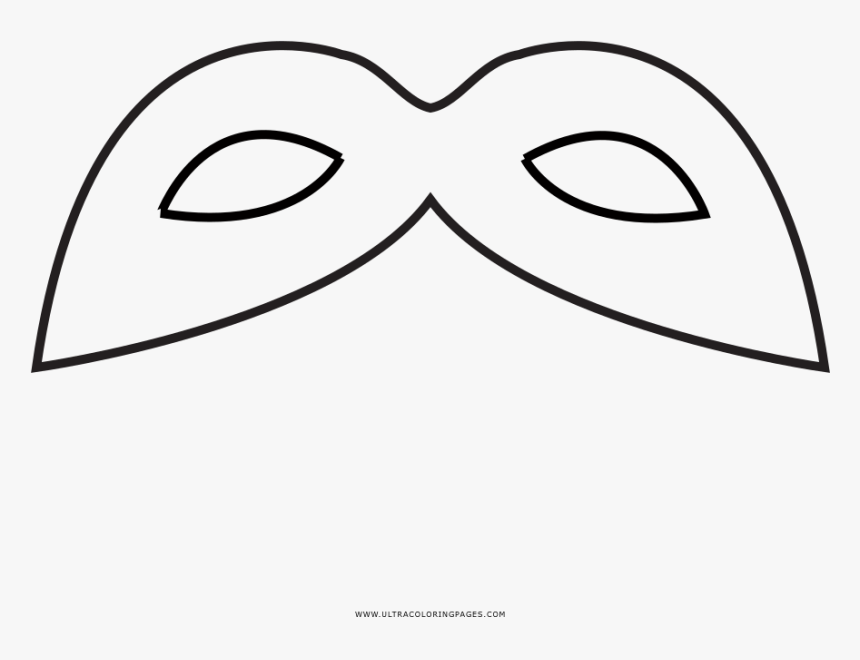 Carnaval Mask Coloring Page - Line Art, HD Png Download, Free Download