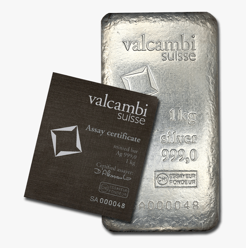 Valcambi 1 Kilo Struck Silver Bar W/ Card - Silver, HD Png Download, Free Download