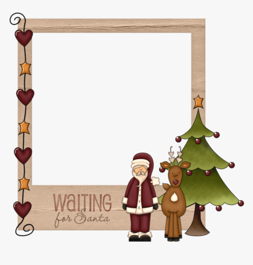 Christmas Waiting For Santaframe Png - Free Clipart Christmas Frames, Transparent Png, Free Download