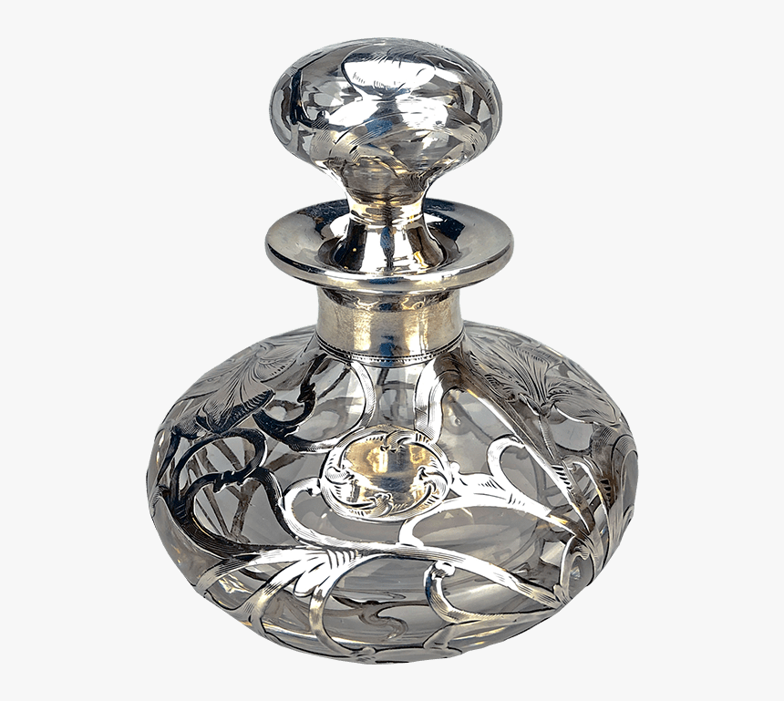 Alvin Silver Co Glass Cologne Bottle With Sterling - Perfume, HD Png Download, Free Download