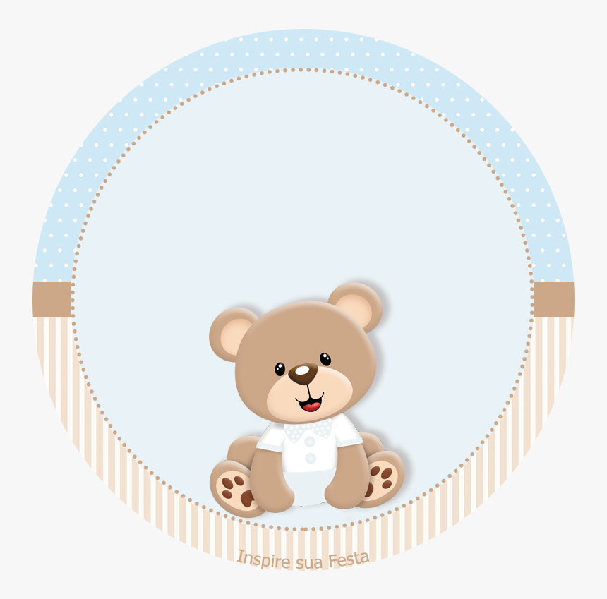 Ursinho Bege Com Azul - Baby Shower Teddy Bear Clip Art, HD Png Download, Free Download