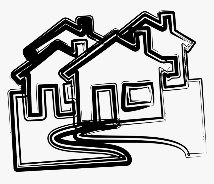 Transparent House Sketch Png - Black Real Estate Clip Art, Png Download, Free Download