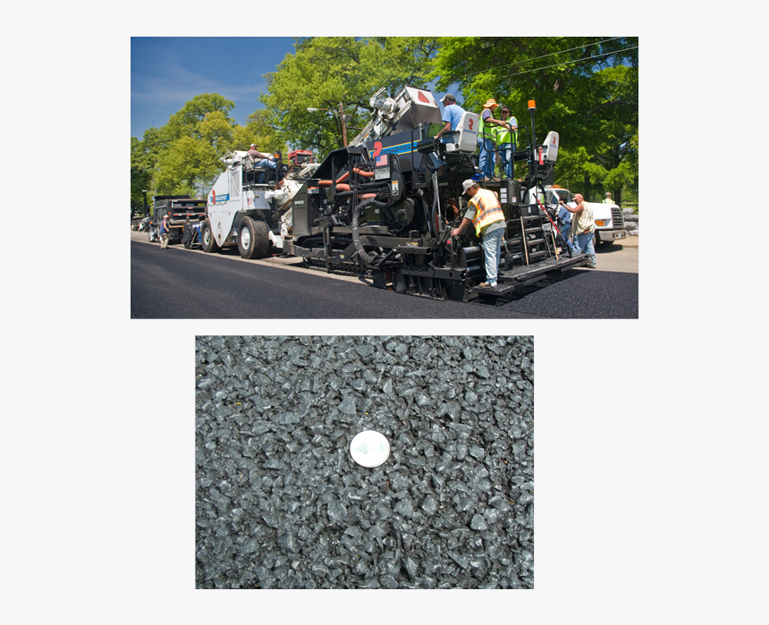 The Top Photo Shows An Asphalt Paver And Other Paving - Freeway, HD Png Download, Free Download