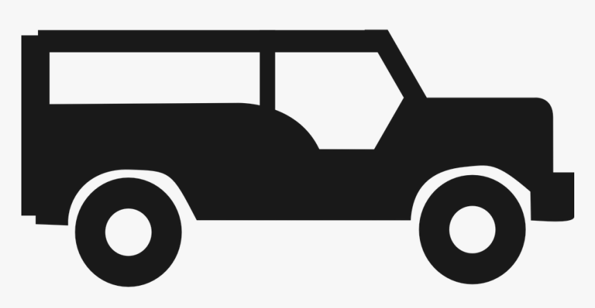 Jeep, Silhouette, Symbol, Black, Icon, Automobile - Jeepney Clipart Black And White, HD Png Download, Free Download