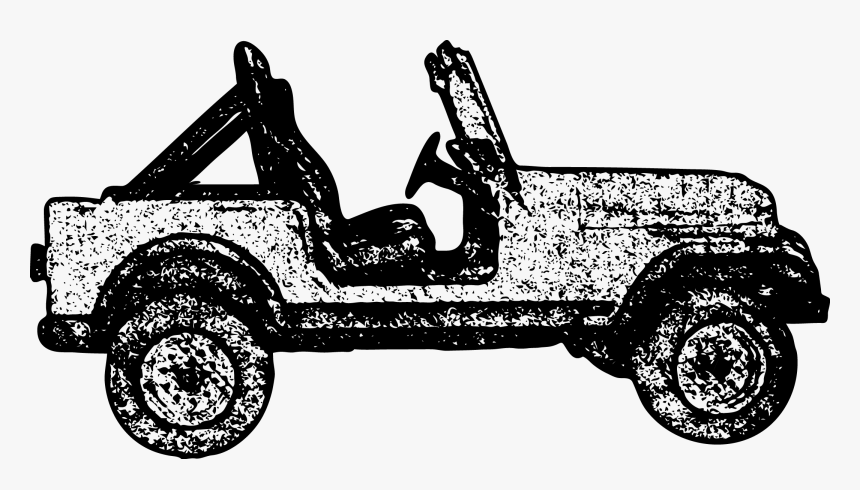 Jeep Cj Car Drawing Pencil - Jeep Drawing With Color, HD Png Download, Free Download