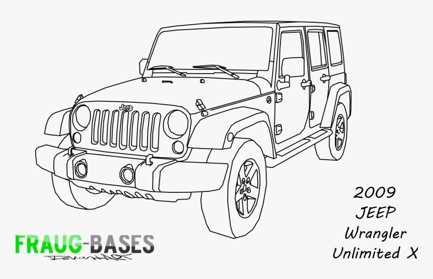 Transparent Jeep Vector Png - Drawing Of A Jeep Wrangler, Png Download, Free Download