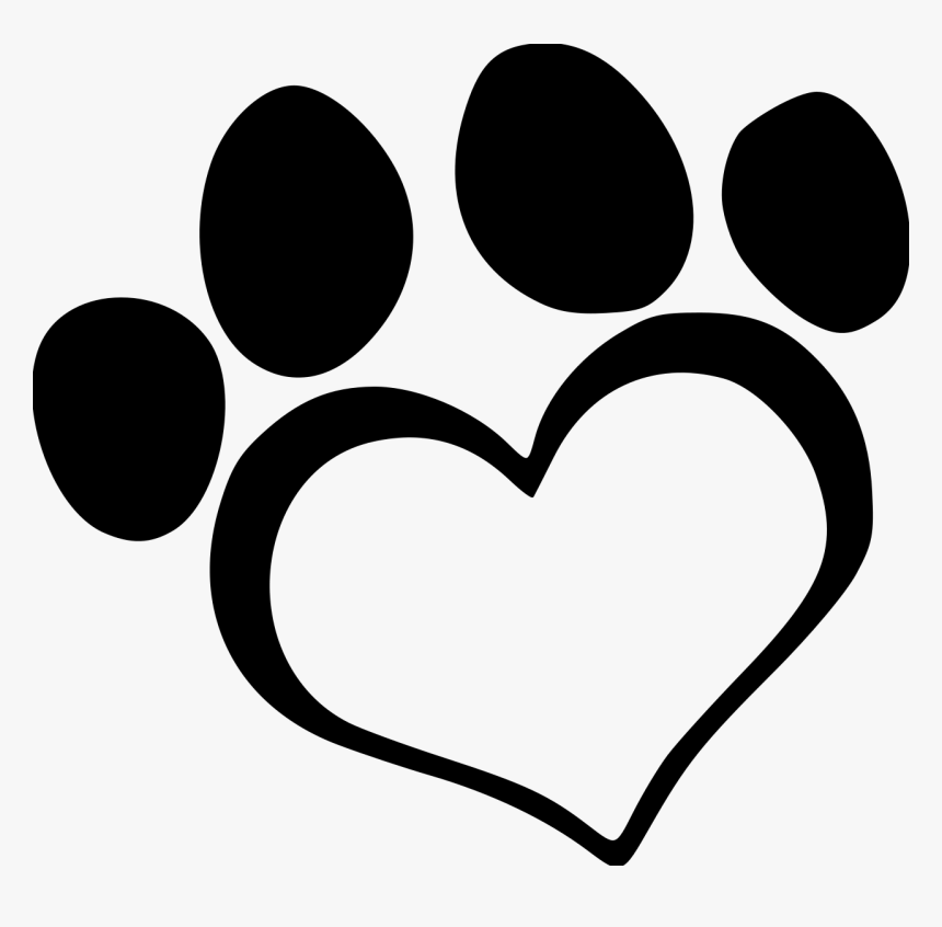 Dog Paw Print Heart , Transparent Cartoons - Heart Paw Print Clipart, HD Png Download, Free Download