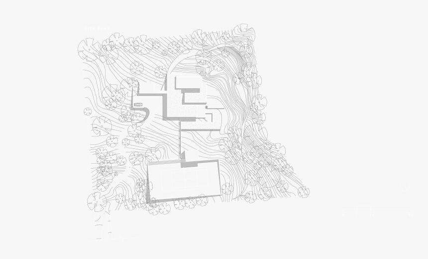 Behind The House Is A Tiered Outdoor Amphitheatre At - Sketch, HD Png Download, Free Download