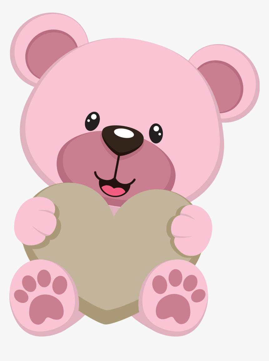 Clip Art Ursinho Cora O Caratulas - Pink Teddy Bear Clipart, HD Png Download, Free Download