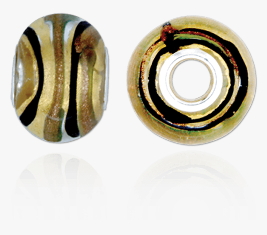 Gold And Brown Swirl Murano Glass Beads - Circle, HD Png Download, Free Download
