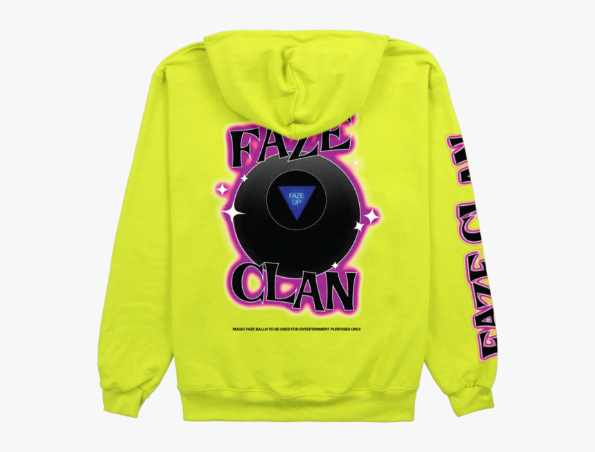 Magic Faze Ball Hoodie Safety Yellow - Long-sleeved T-shirt, HD Png Download, Free Download