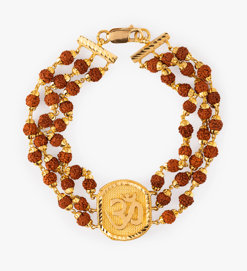 22ct Gold Men"s Bracelet With Rudraksha Mala - Rudraksha Mala Gold, HD Png Download, Free Download