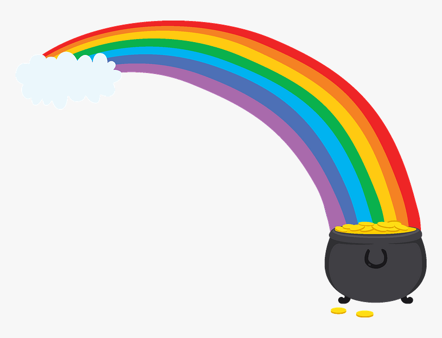 Rainbow And Pot Of Gold Clipart, HD Png Download, Free Download