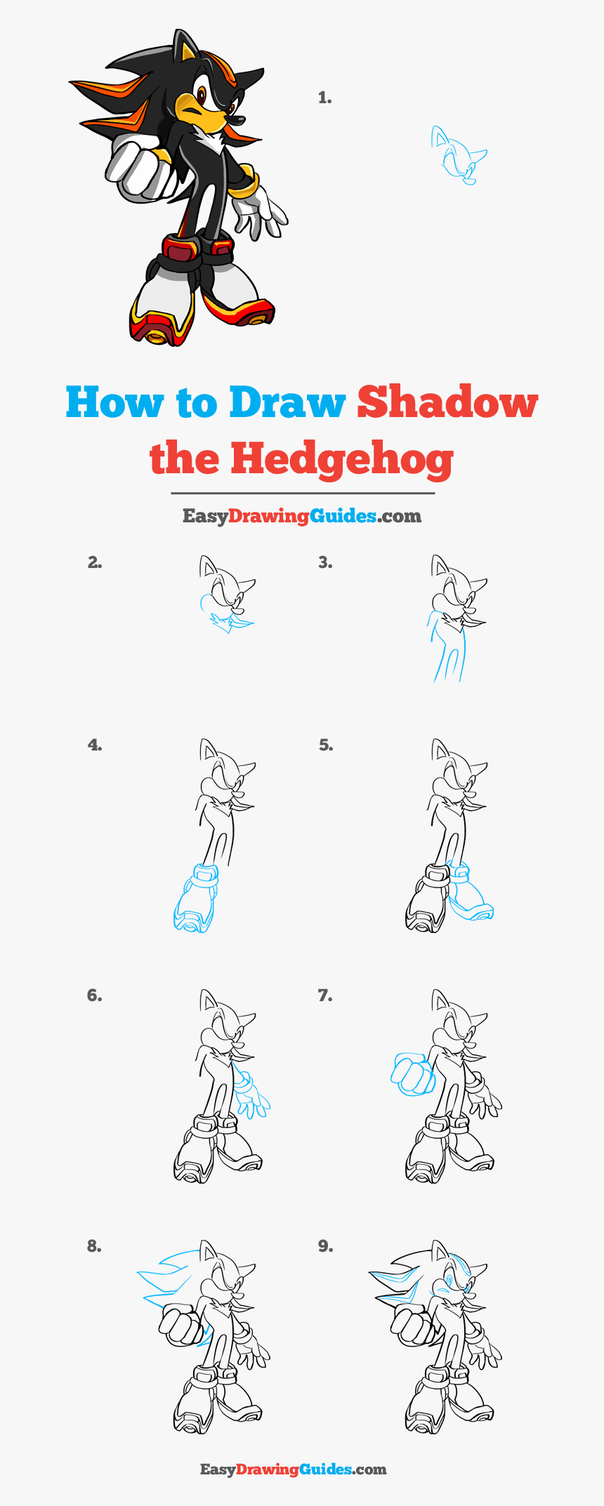 How To Draw Shadow The Hedgehog, HD Png Download, Free Download