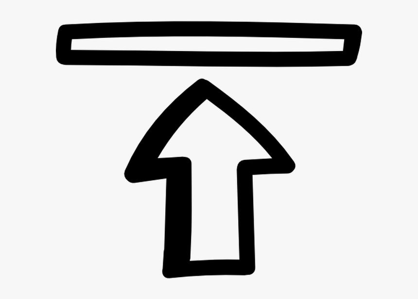 Go To The Top Hand Drawn Interface Symbol With An Arrow, HD Png Download, Free Download