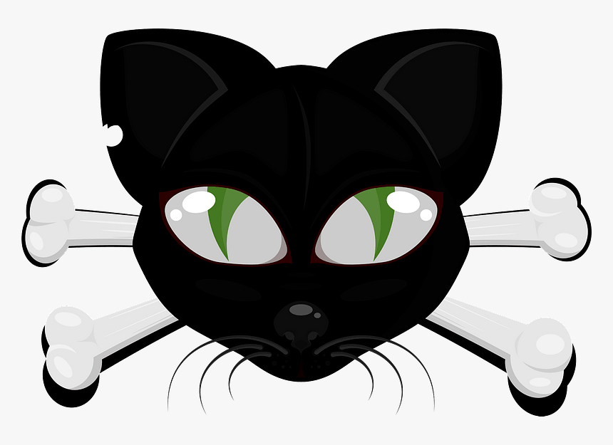 Cat Face With Bones Clipart, HD Png Download, Free Download