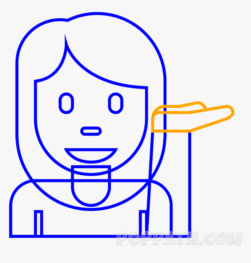 Finish Up The Emoji By Drawing Her Hand As Shown, HD Png Download, Free Download