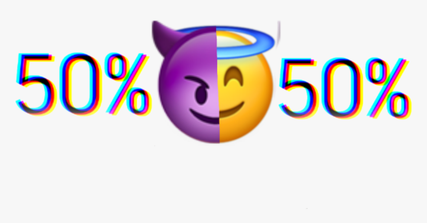 #devil #angel #emoji #50% #demon #battery #glitch #50, HD Png Download, Free Download