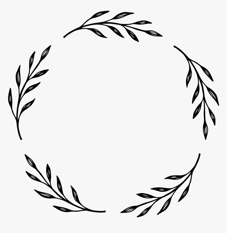 #laurel #wreath #handdrawn #round #circle #monogram, HD Png Download, Free Download