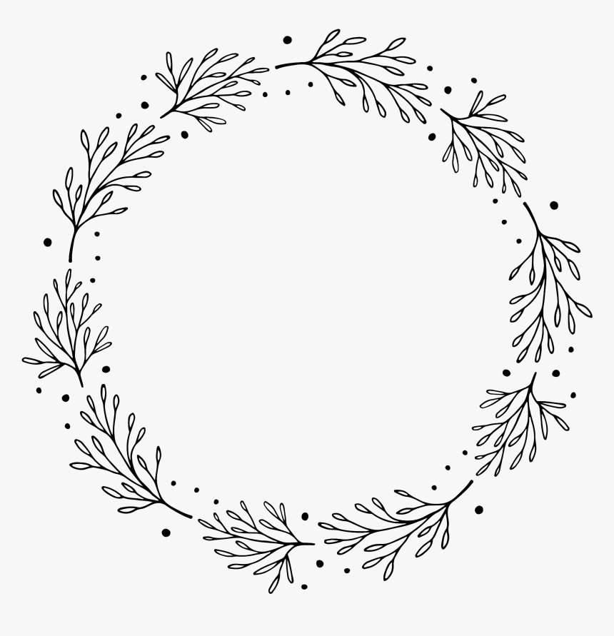 ##laurel #wreath #handdrawn #round #circle #monogram, HD Png Download, Free Download